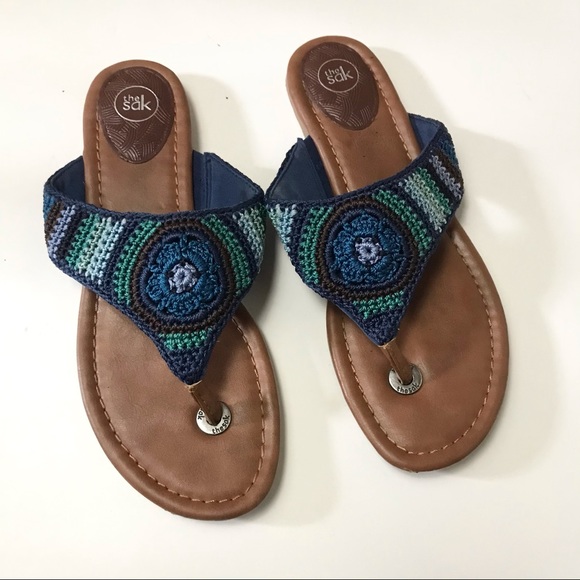 The Sak Shoes - The Sak blue macrame thong flip flops